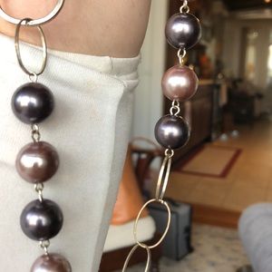 Silver link and bead necklace